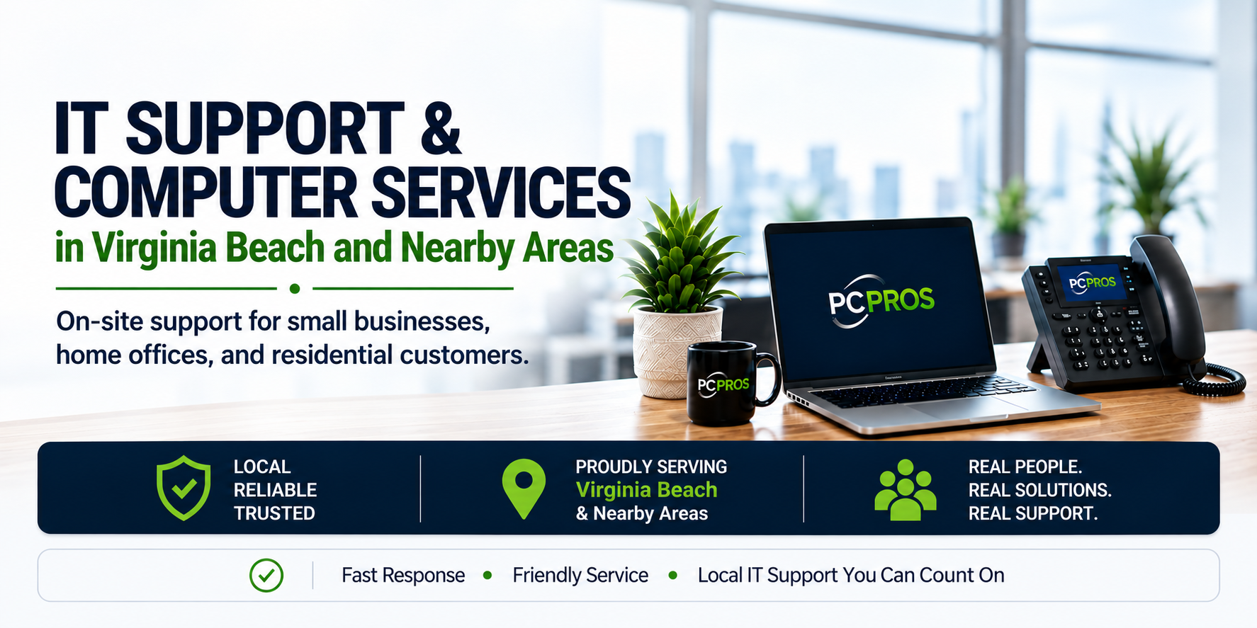 PC Pros IT support and computer services in Virginia Beach and nearby areas