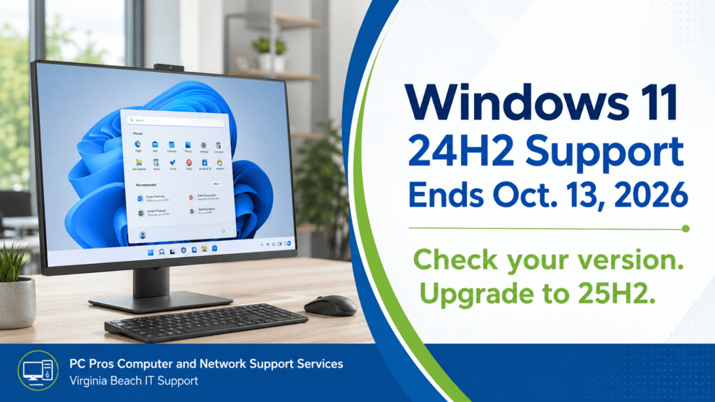 Windows 11 24H2 Home and Pro support deadline